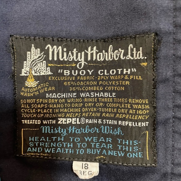 Misty Harbor Buoy Cloth Rain Trench Coat | Rare Vintage 60s Size 18Reg Navy Blue - Picture 2 of 12